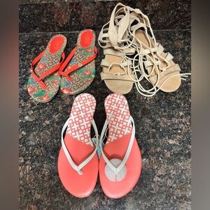 Sandal bundle BAMBOO Pink and Tan Sandals Casual Summer Footwear all size 6
